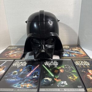 Star Wars DVD Prequel + Original Trilogy WideS Set & Darth Vader Pop Corn Bu